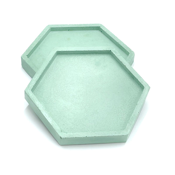 Concrete Hexagon Coasters - Set of 2