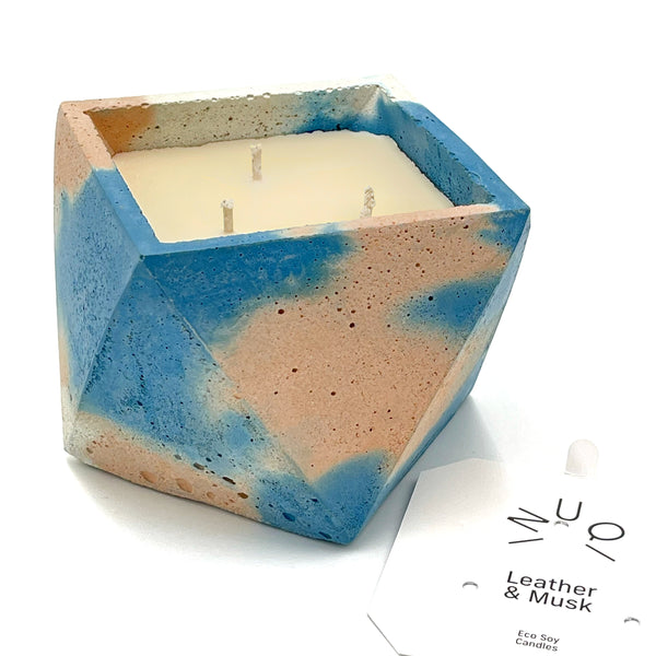 750ml Scented Candle in Large Concrete Polyhedron