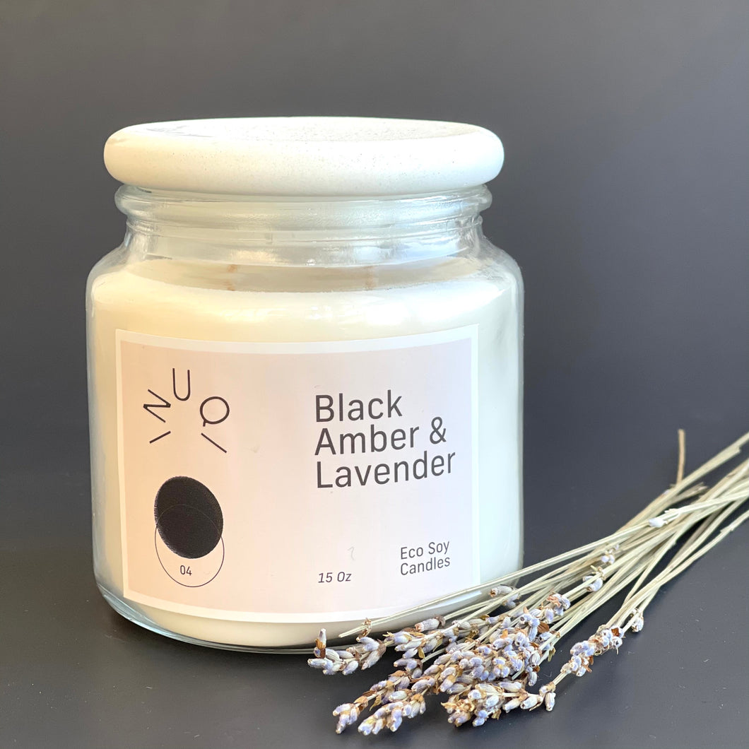 Black Amber & Lavender - 450ml Scented Candle