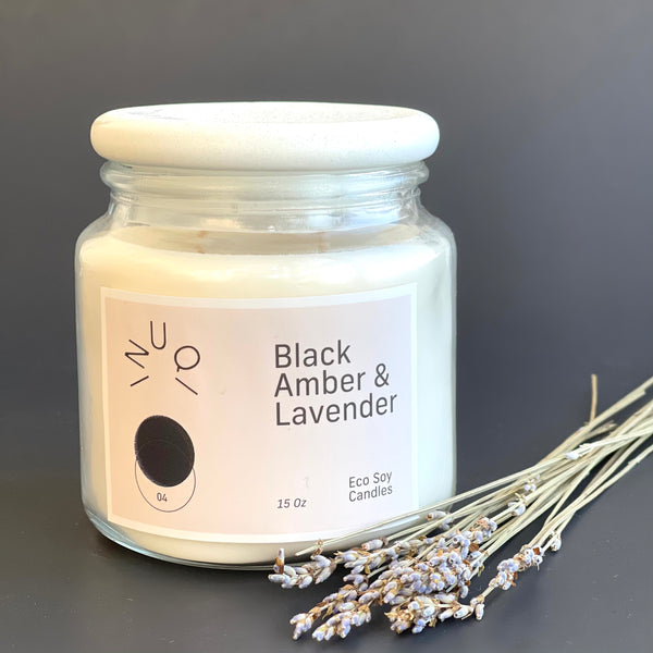 Black Amber & Lavender - 450ml Scented Candle