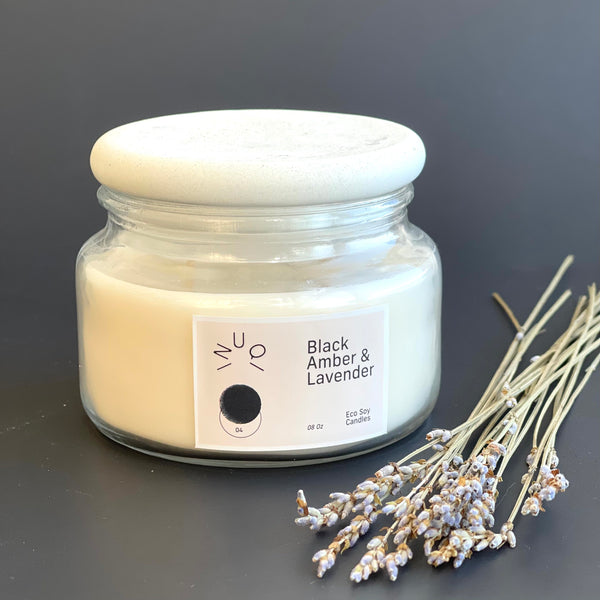 Black Amber & Lavender - 240ml Scented Candle