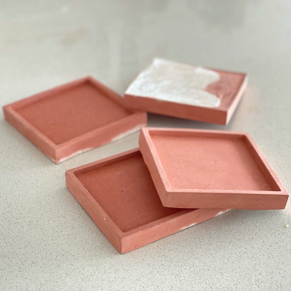 Concrete Square Coasters - Set of 4